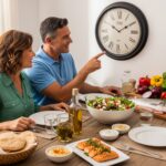 Couple starting intermittent fasting for fatty liver before a healthy meal