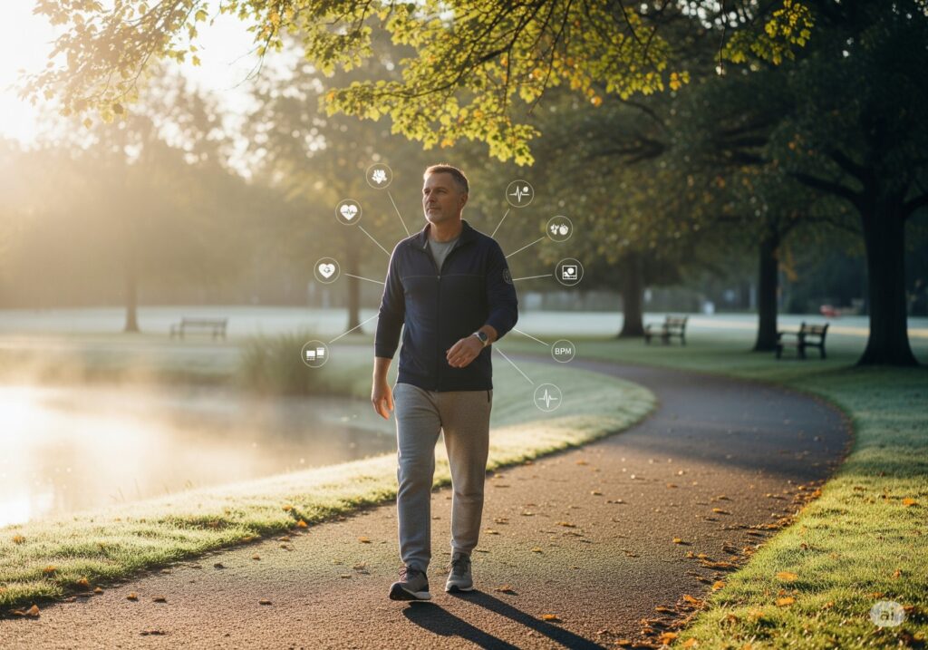 Decline in physical activity as an early heart attack warning