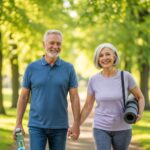 Elderly couple staying active to manage health challenges after 60