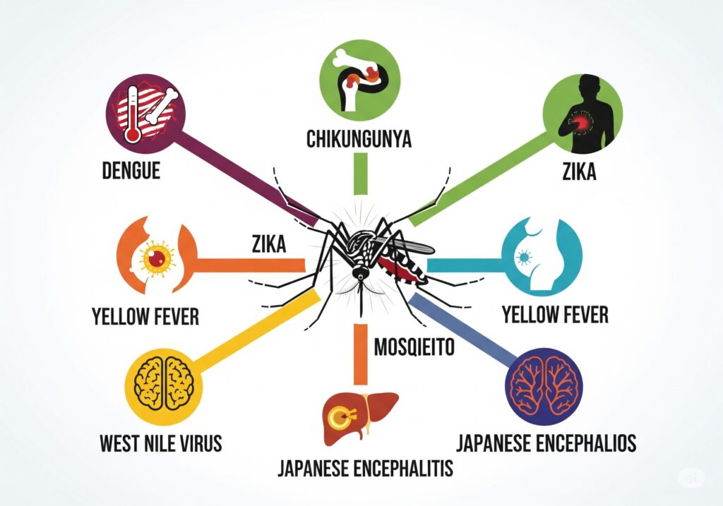 infographic of mosquito-borne diseases with no cure