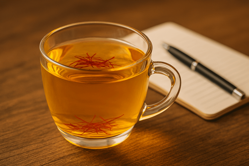 saffron tea and research notes showing saffron new antidepressant evidence