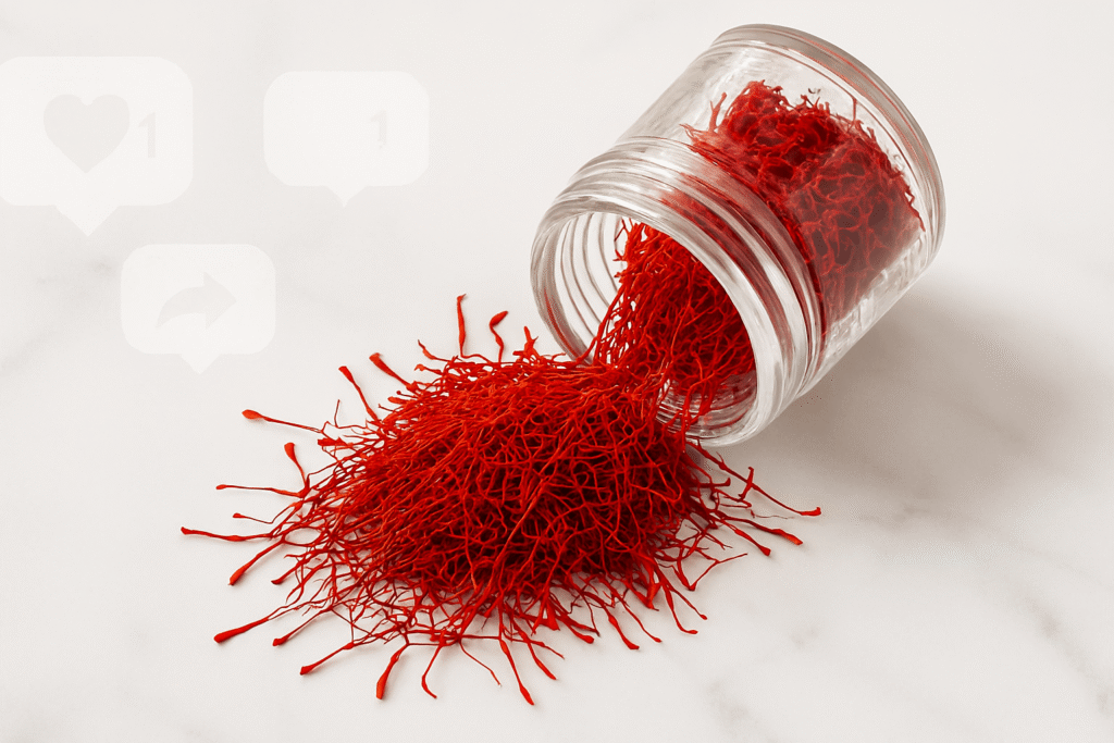 Saffron threads symbolizing saffron new antidepressant trend