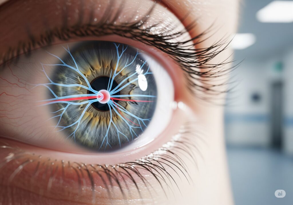 diabetes drugs optic nerve damage illustration in human eye