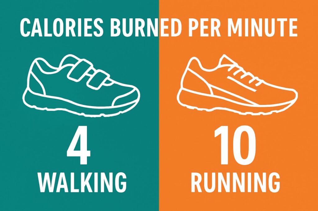 Walking vs Running calories burned comparison chart