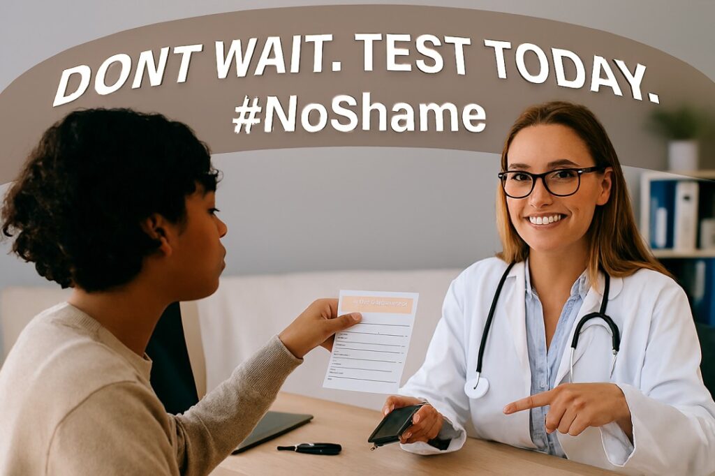 fatigue and diabetes in young adults – a young person talking to a doctor about getting tested for diabetes