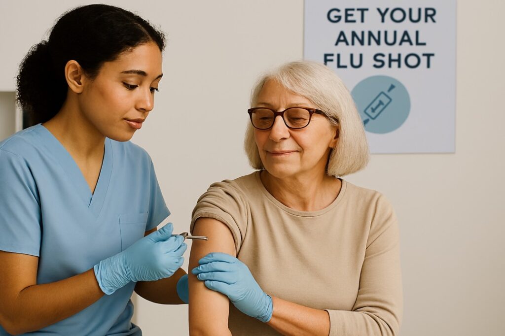 Flu shot as part of vaccines for people 60 and older