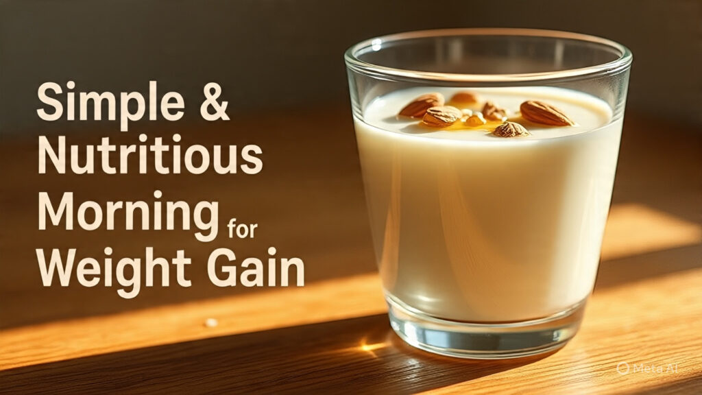  Warm milk with honey and nuts as a morning drink for weight gain