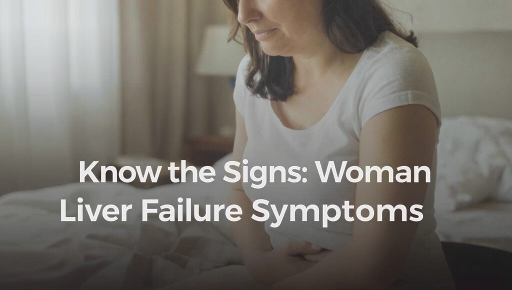 woman liver failure symptoms – concerned woman holding her stomach