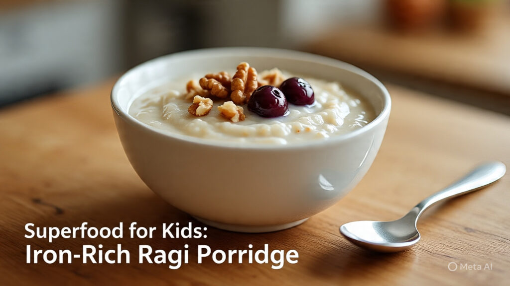 best iron-rich indian foods for kids: nutritious ragi porridge meal