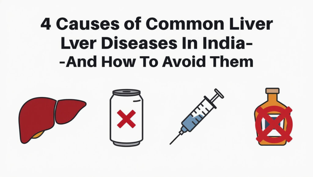 Infographic on causes and prevention of common liver diseases in India