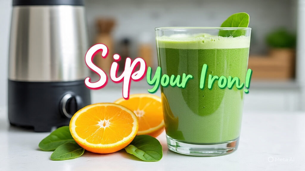 spinach iron content indian diet – iron-rich palak smoothie with vitamin c fruits