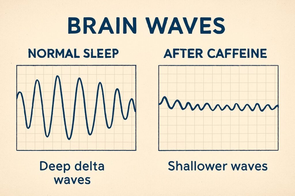 coffee and sleep – EEG brain waves comparison with and without caffeine