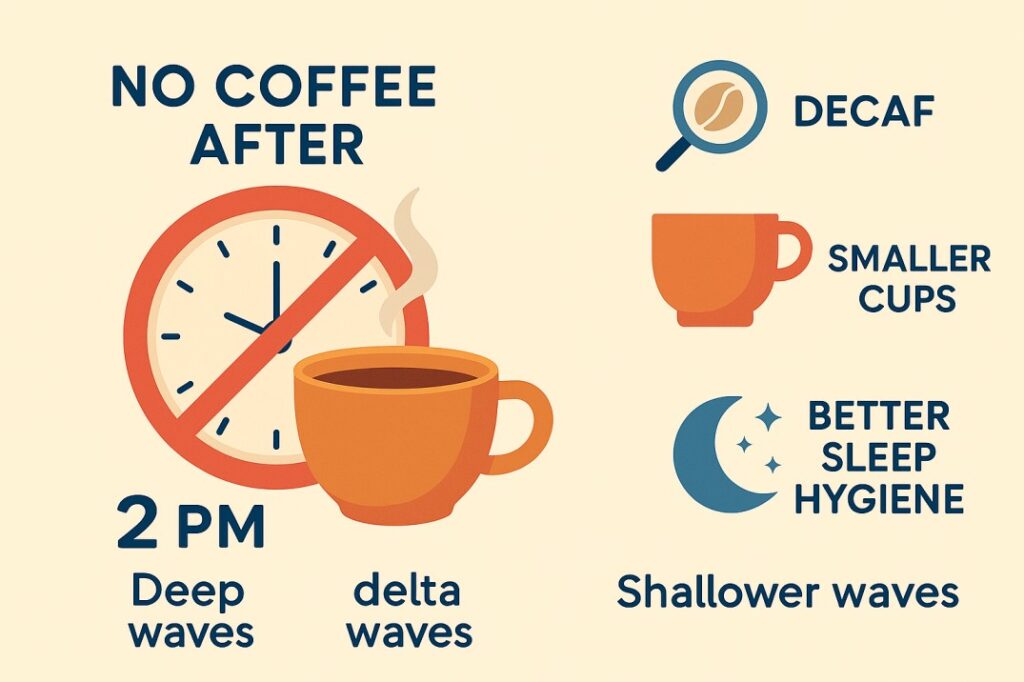 coffee and sleep – infographic with tips to enjoy coffee without harming sleep