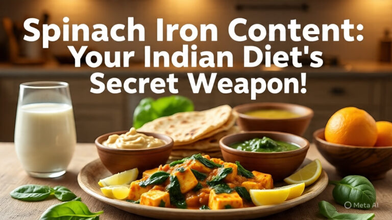 spinach iron content indian diet featured image – healthy indian thali