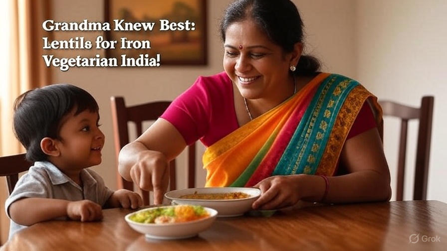 lentils for iron vegetarian india — mom serving healthy dal to child