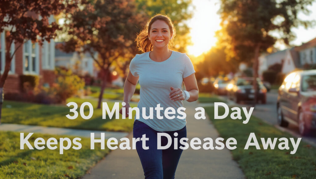 Woman walking daily as part of lifestyle changes for heart health.