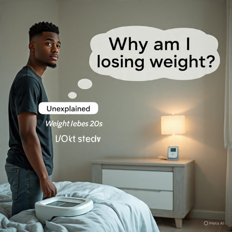 unexplained weight loss diabetes 20s — young person worried about sudden weight drop