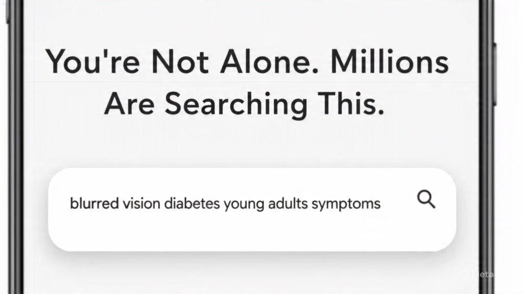 blurred vision diabetes young adults – smartphone showing popular symptom search