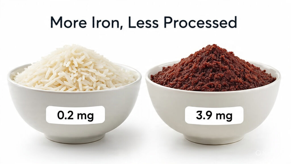  iron comparison of millets high iron indian grains vs white rice