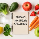 stop eating sugar for 30 days health challenge concept