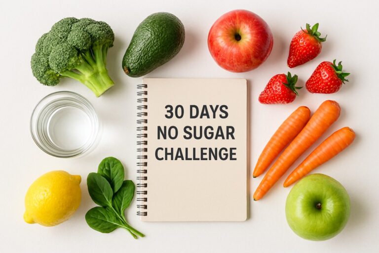 stop eating sugar for 30 days health challenge concept