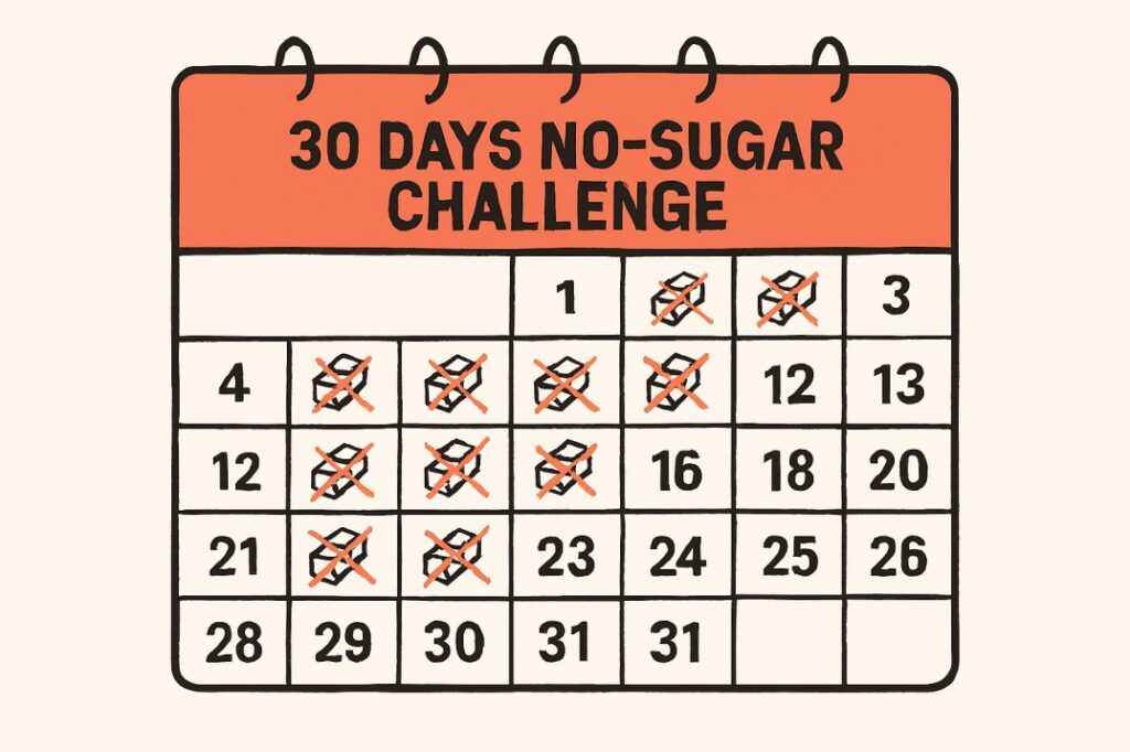 stop eating sugar for 30 days illustrated calendar challenge