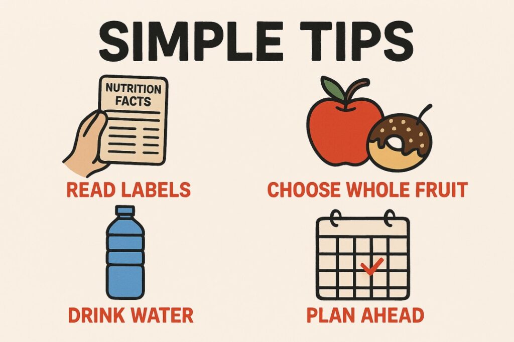 stop eating sugar for 30 days success tips infographic