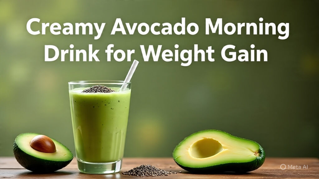 Avocado smoothie as a healthy morning drink for weight gain