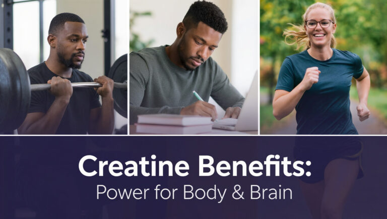creatine benefits shown through fitness, studying, and active lifestyle