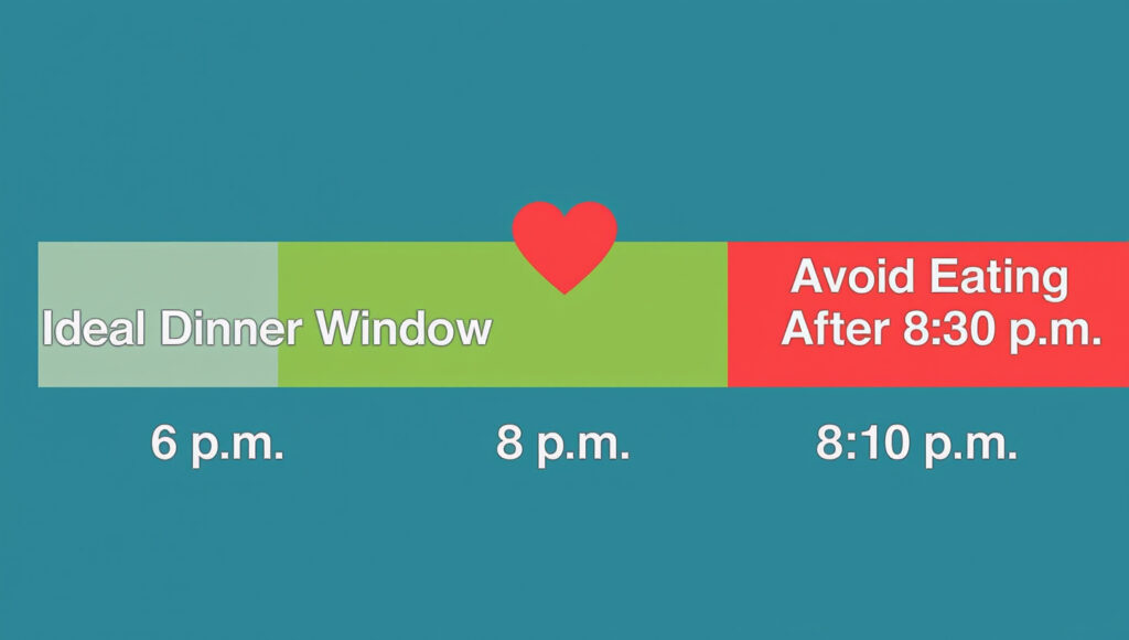 Timeline showing the best time to eat dinner so you don’t eat dinner too late