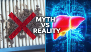 Comparison showing the difference between a dirty filter and biological science to debunk the liver detox myth