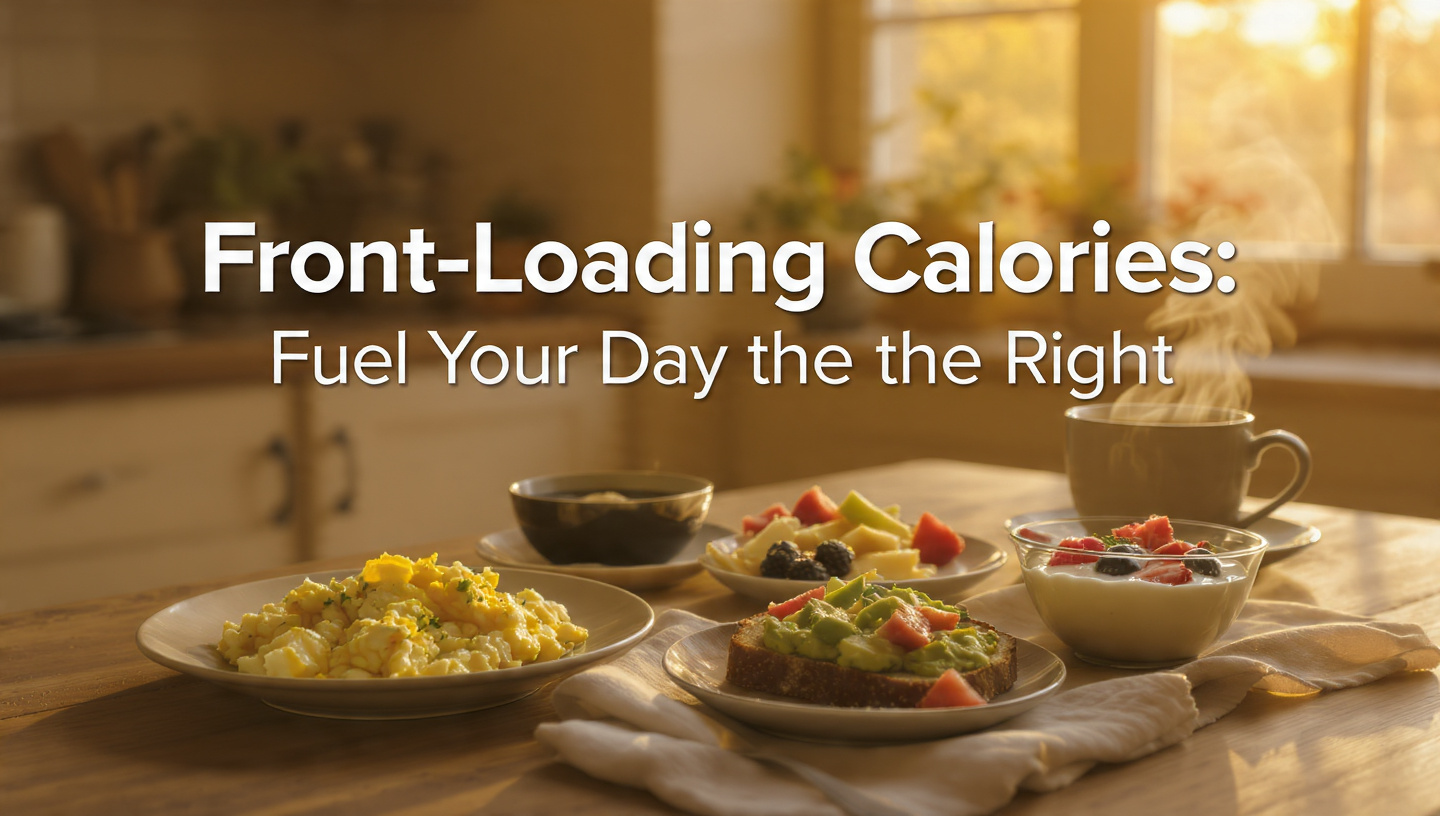 Front-loading calories with a nutrient-rich breakfast in morning sunlight
